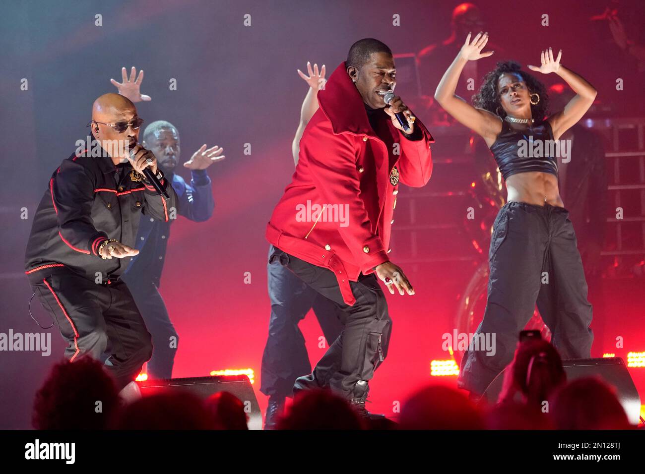 Spliff Star, left, and Busta Rhymes perform "Put Your Hands Where My