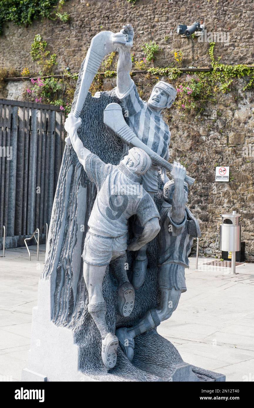 Sport, National Sport, statue de Hurling, Kilkenny, Irlande, Europe Banque D'Images