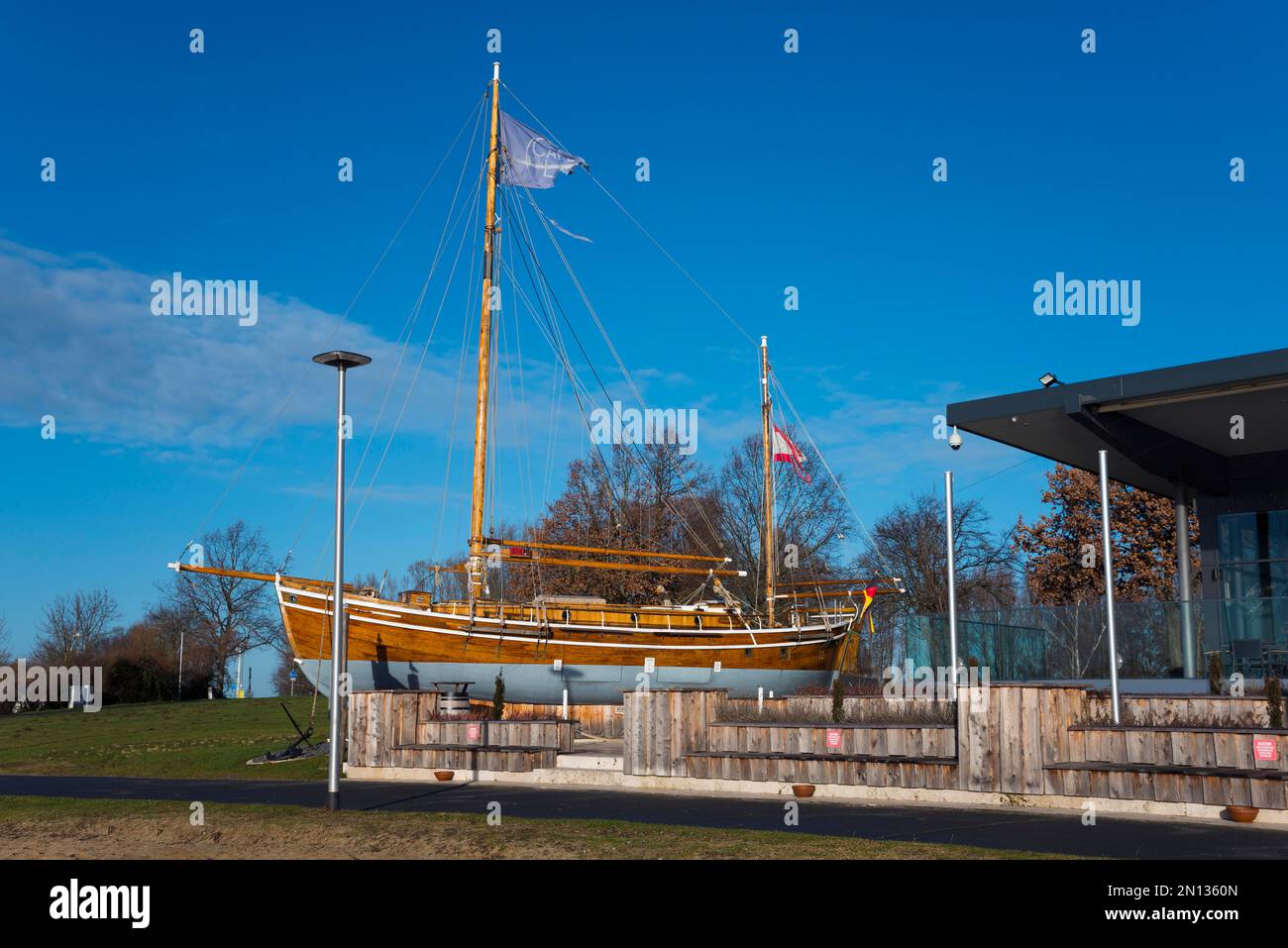 Centre de sports nautiques, Salzgittersee, Salzgitter-Lebenstedt, Basse-Saxe, Allemagne, Europe Banque D'Images