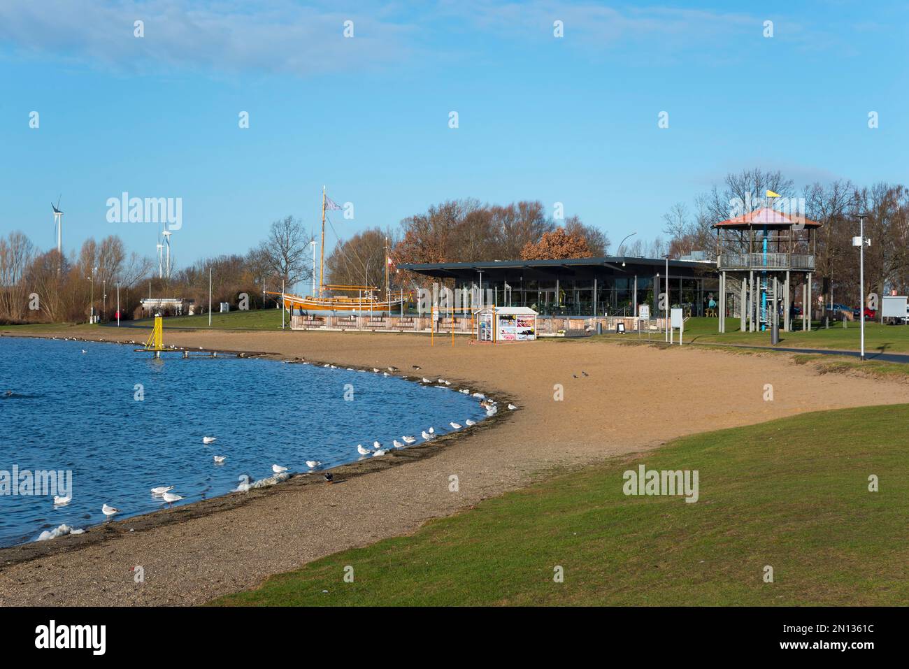 Centre de sports nautiques, Salzgittersee, Salzgitter-Lebenstedt, Basse-Saxe, Allemagne, Europe Banque D'Images