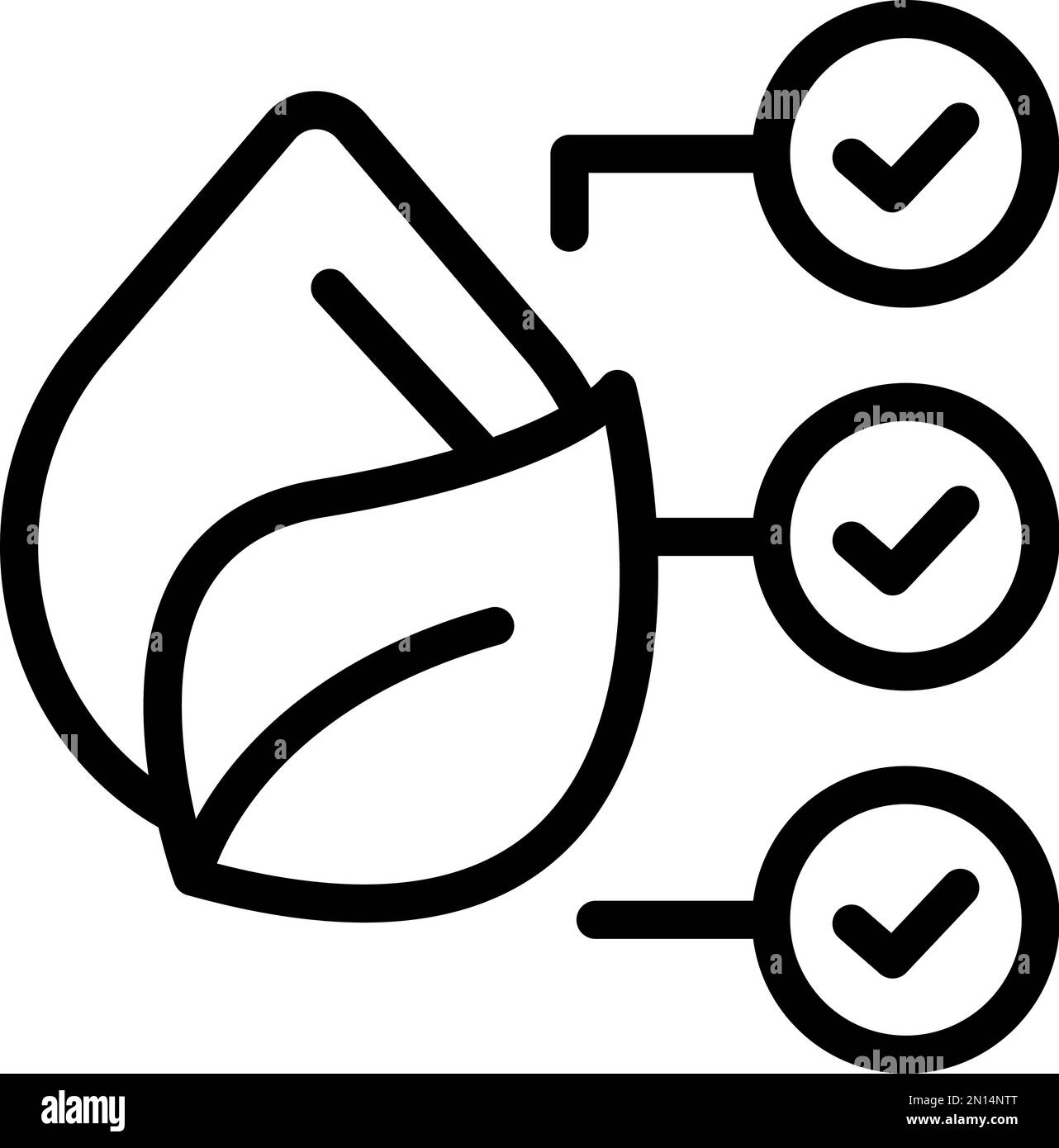 Vecteur de contour de l'icône de la goutte de colorant naturelle. Éco-responsable. Produit à main Illustration de Vecteur