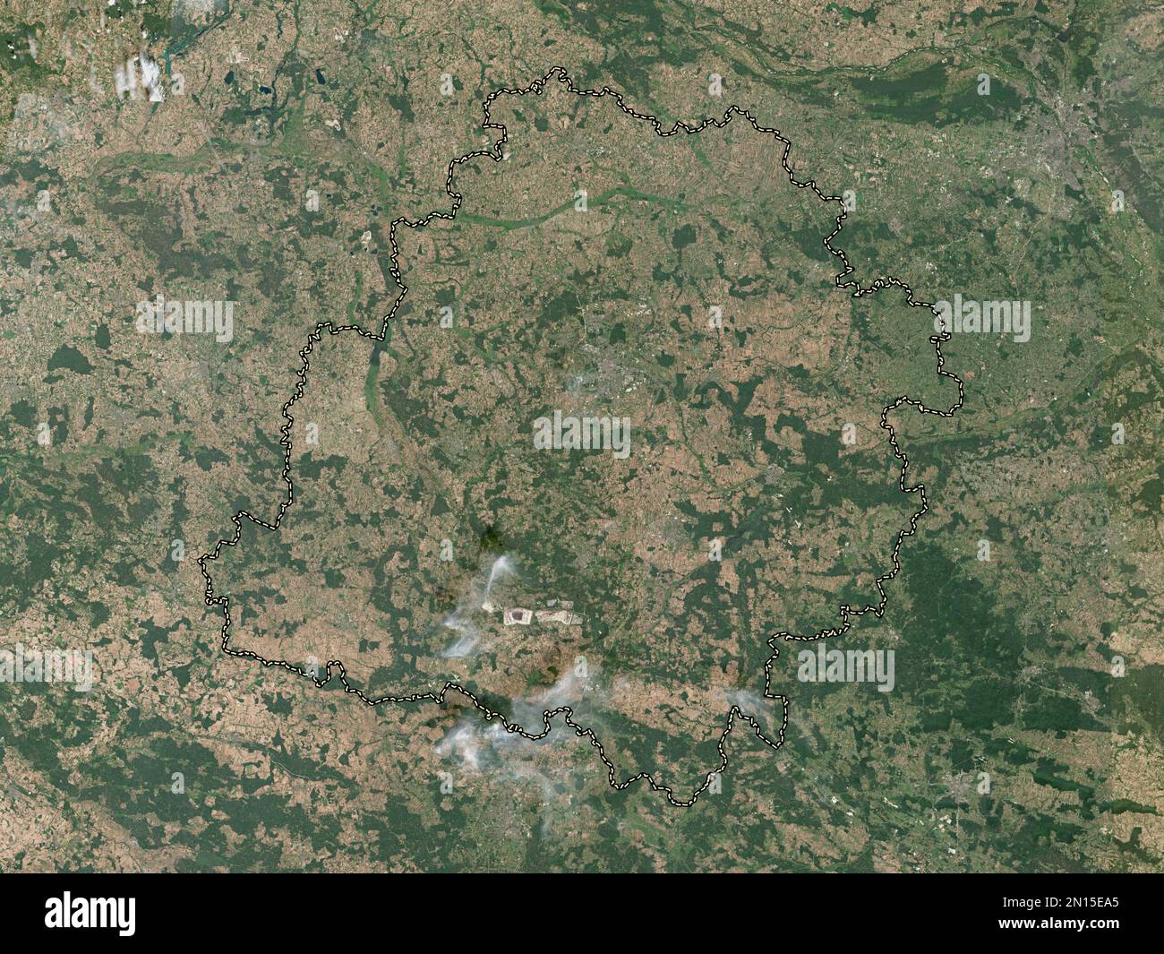 Lodzkie, voïvodeship|province de Pologne. Carte satellite basse résolution Banque D'Images