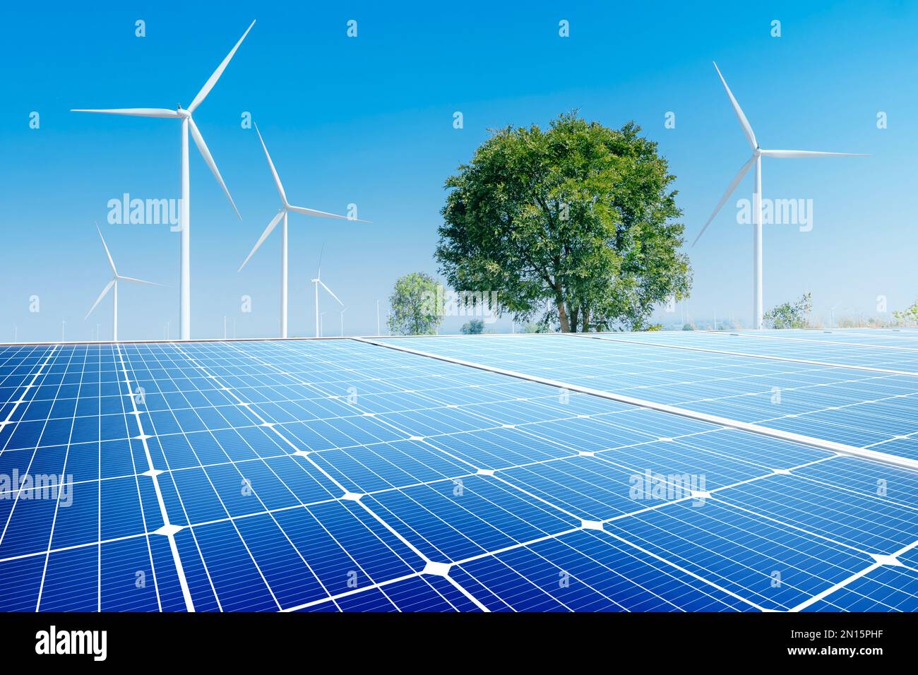 Une éolienne et un panneau solaire sont des énergies renouvelables. Les deux technologies sont