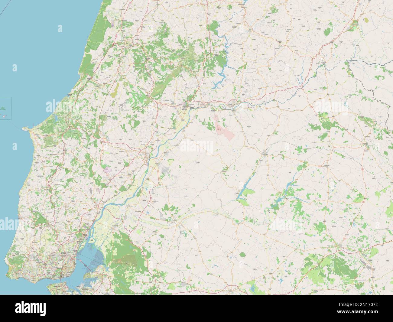 Santarem, quartier du Portugal. Ouvrez la carte des rues Banque D'Images