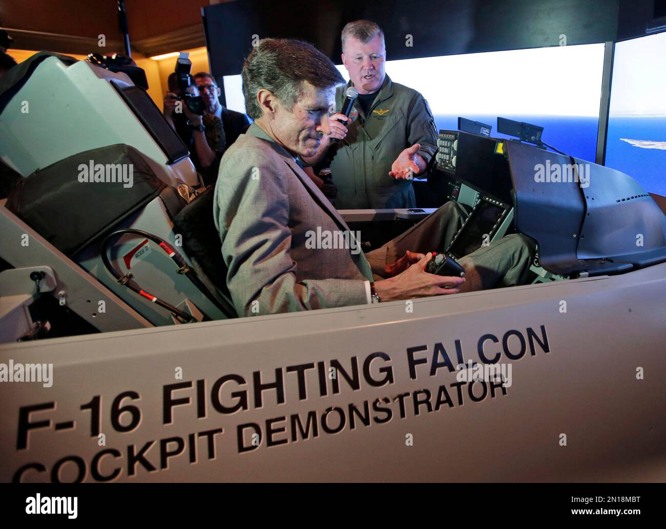 Jerry Reed F 16 Ride U.S. Ambassador to Indonesia Robert O. Blake, Jr. sits inside an F-16 ...