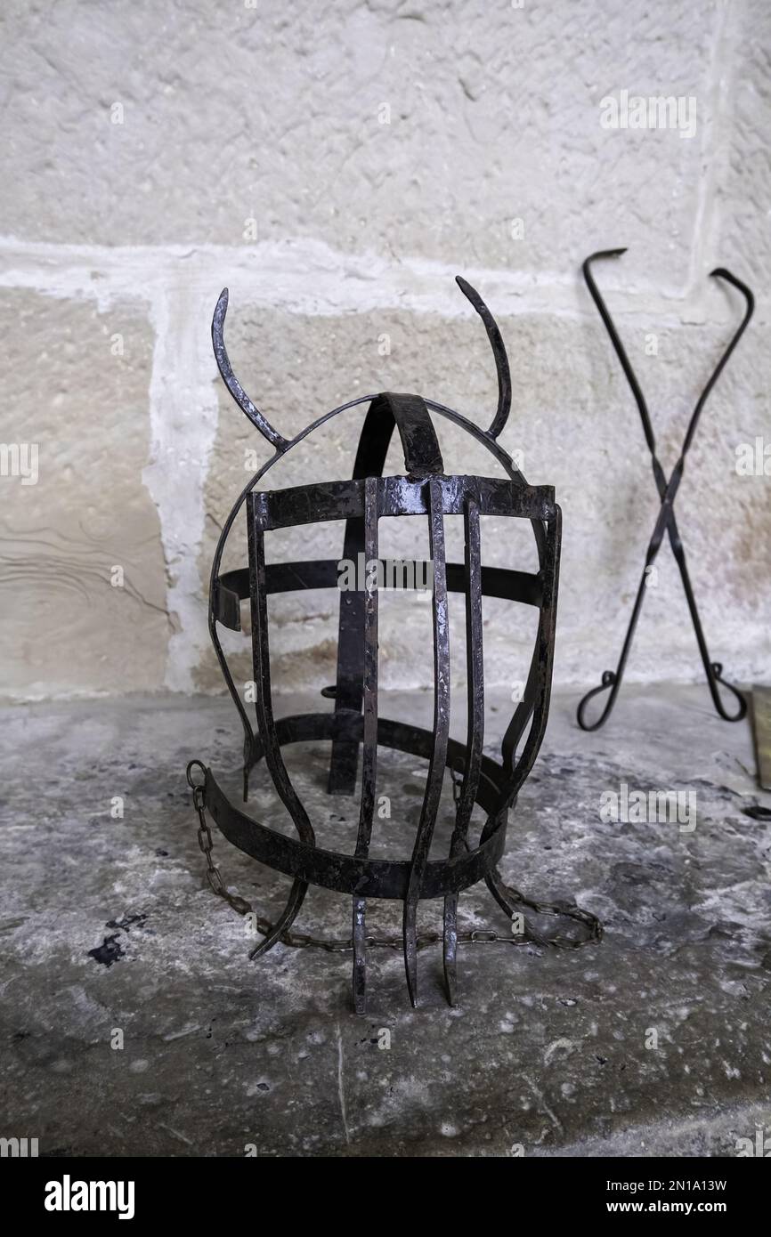 Détail des anciens instruments médiévaux et d'inquisition pour la torture Banque D'Images