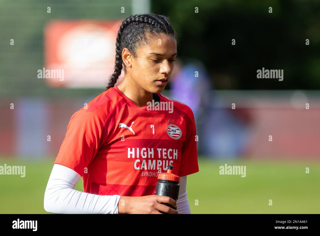 Eindhoven, pays-Bas. 05th févr. 2023. Eindhoven, pays-Bas, 5 février 2023 : Esmee Brugts (7 PSV) avant le match Azerion Eredivisiie Vrouwen entre PSV et Ajax à de Herdgang à Eindhoven, pays-Bas. (Leitting Gao/SPP) crédit: SPP Sport presse photo. /Alamy Live News Banque D'Images