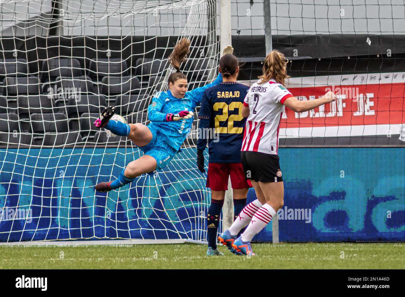 Eindhoven, pays-Bas. 05th févr. 2023. Eindhoven, pays-Bas, 5 février 2023: Le PSV a obtenu des scores lors du match Azerion Eredivisiie Vrouwen entre le PSV et Ajax à de Herdgang à Eindhoven, pays-Bas. (Leitting Gao/SPP) crédit: SPP Sport presse photo. /Alamy Live News Banque D'Images