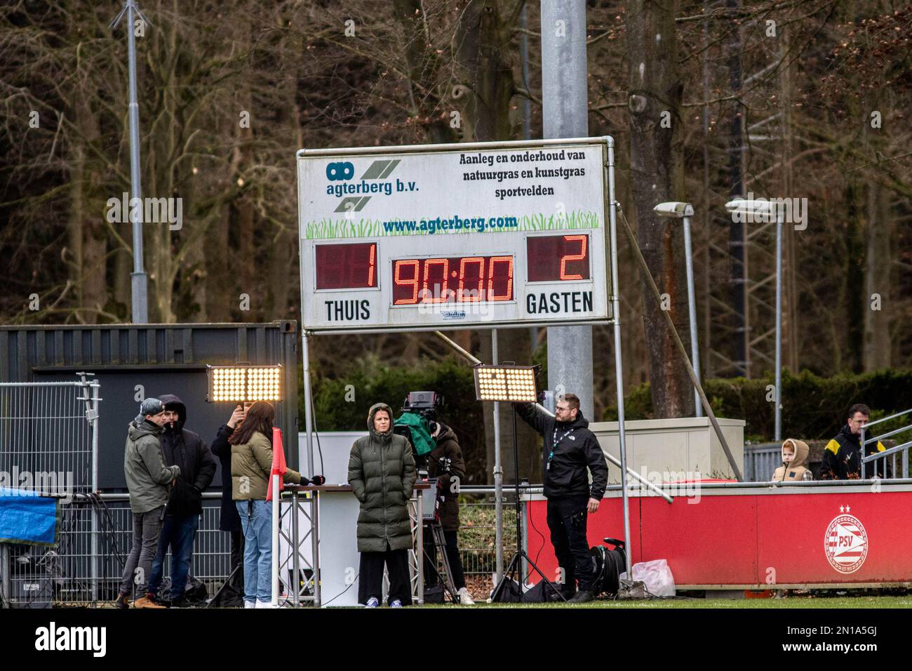 Eindhoven, pays-Bas. 05th févr. 2023. Eindhoven, pays-Bas, 5 février 2023: Le score final est montré pour le jeu Azerion Eredivisiie Vrouwen entre le PSV et Ajax à de Herdgang à Eindhoven, pays-Bas. (Leitting Gao/SPP) crédit: SPP Sport presse photo. /Alamy Live News Banque D'Images