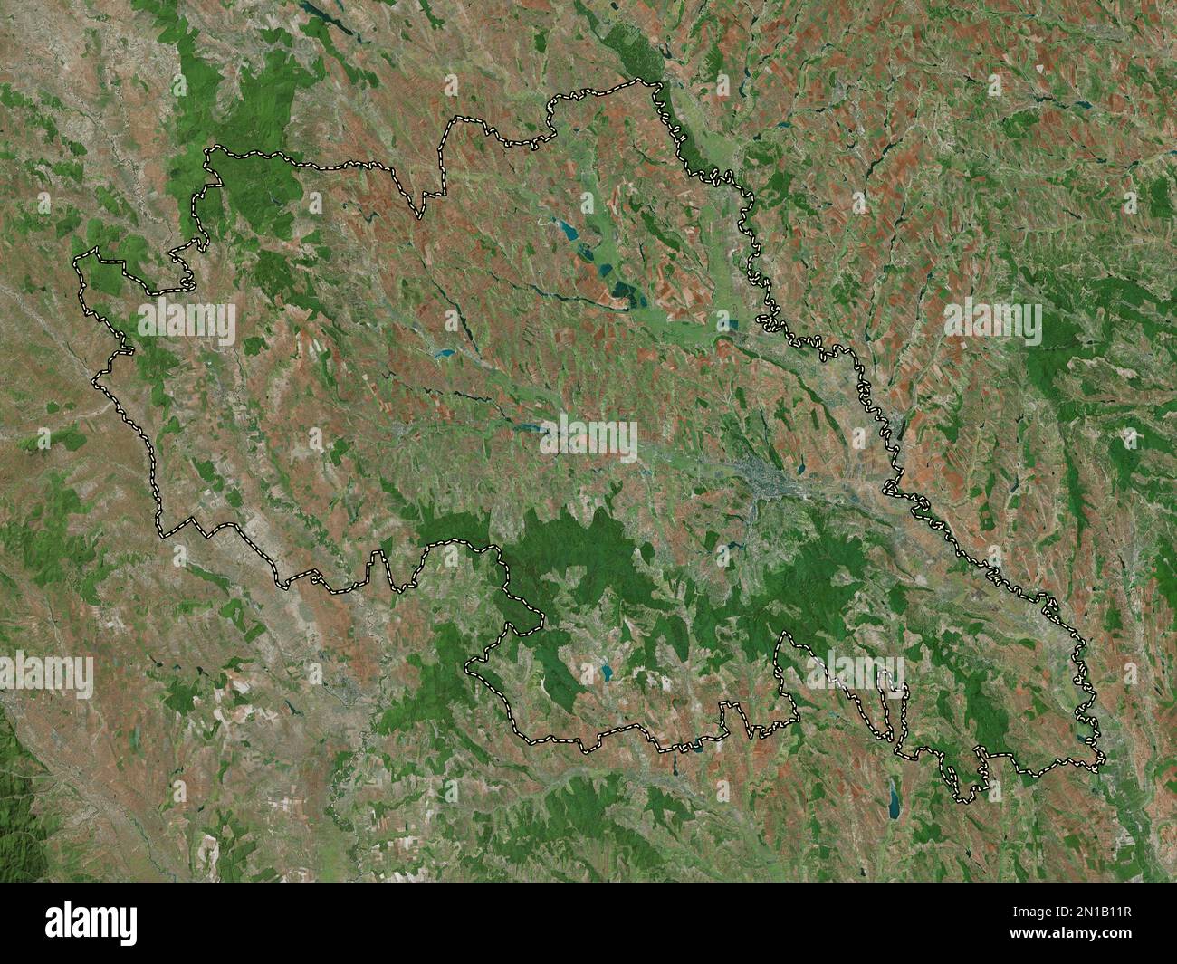 Iasi, comté de Roumanie. Carte satellite haute résolution Banque D'Images