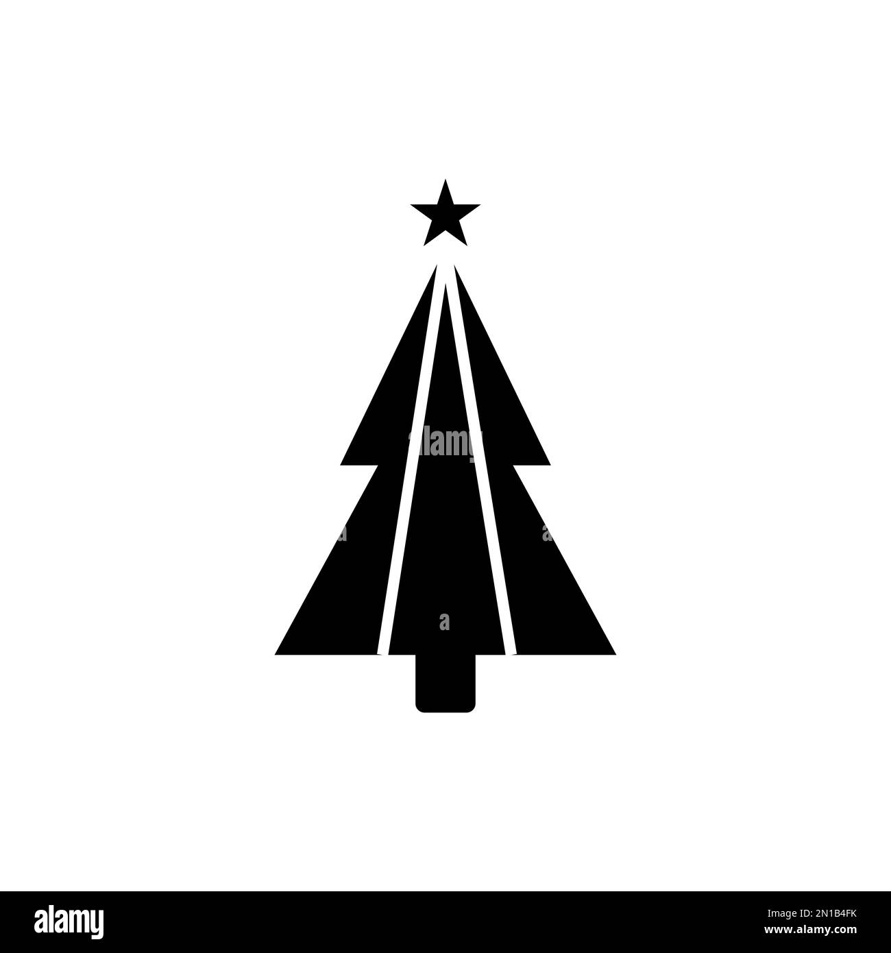 Silfouette d'arbres de Noël.Formes simples de Noël.Icône de l'arbre de nouvelle année Vector. Illustration de Vecteur