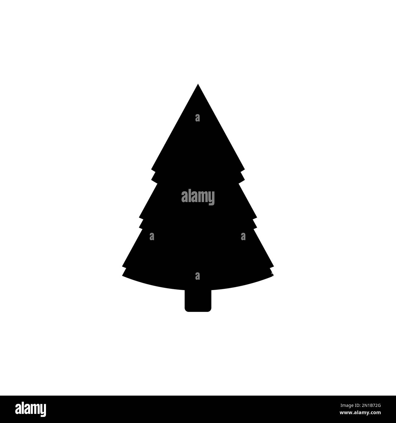 Silfouette d'arbres de Noël.Formes simples de Noël.Icône de l'arbre de nouvelle année Vector. Illustration de Vecteur