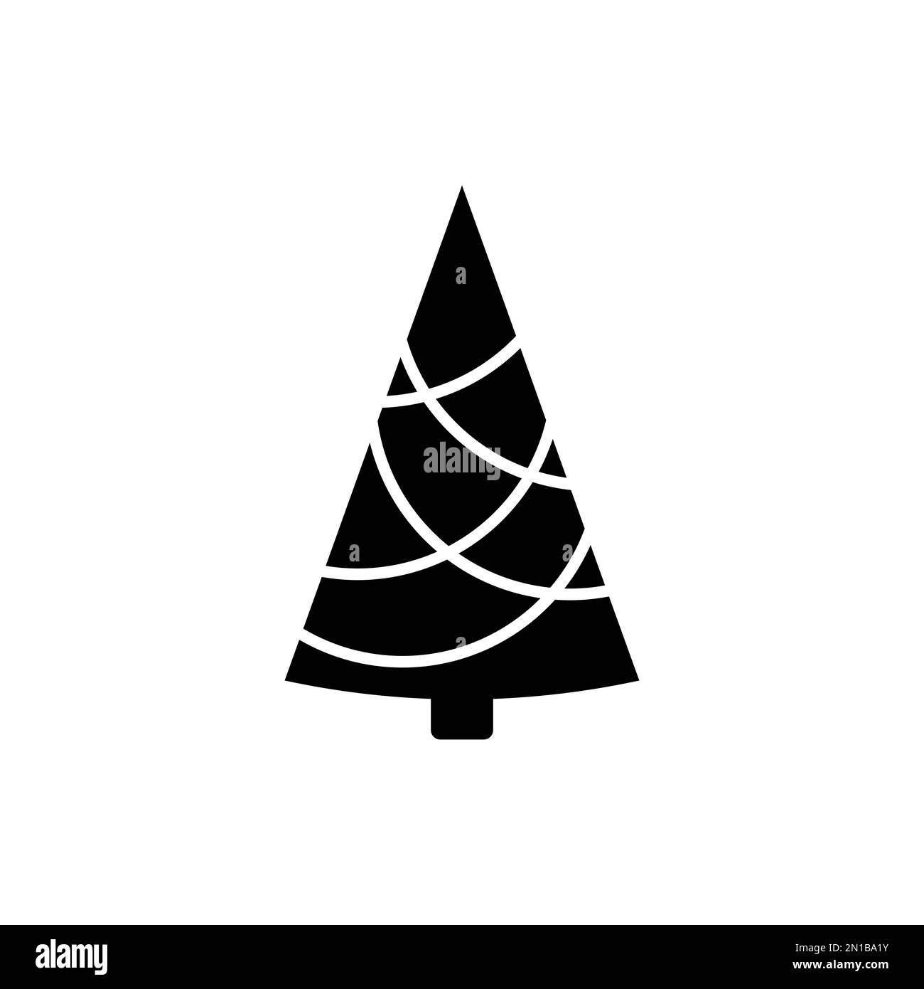 Silfouette d'arbres de Noël.Formes simples de Noël.Icône de l'arbre de nouvelle année Vector. Illustration de Vecteur