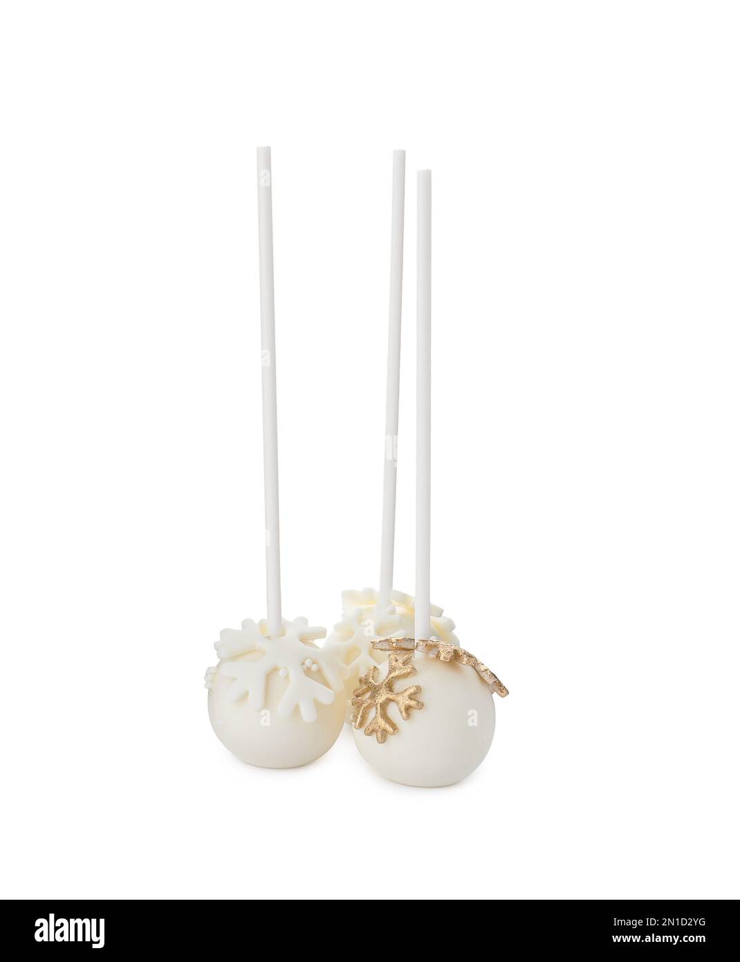 Délicieux gâteau de boule de Noël POPS isolé sur blanc Banque D'Images