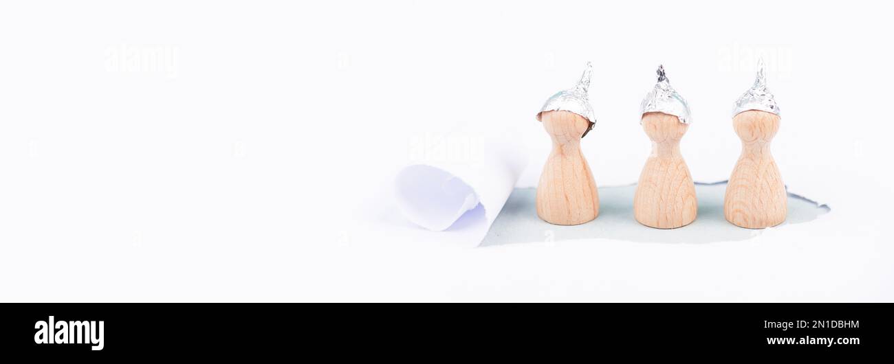 Alu Hat porteur, croyants de la théorie du complot, fausses nouvelles et annuler le concept de culture Banque D'Images