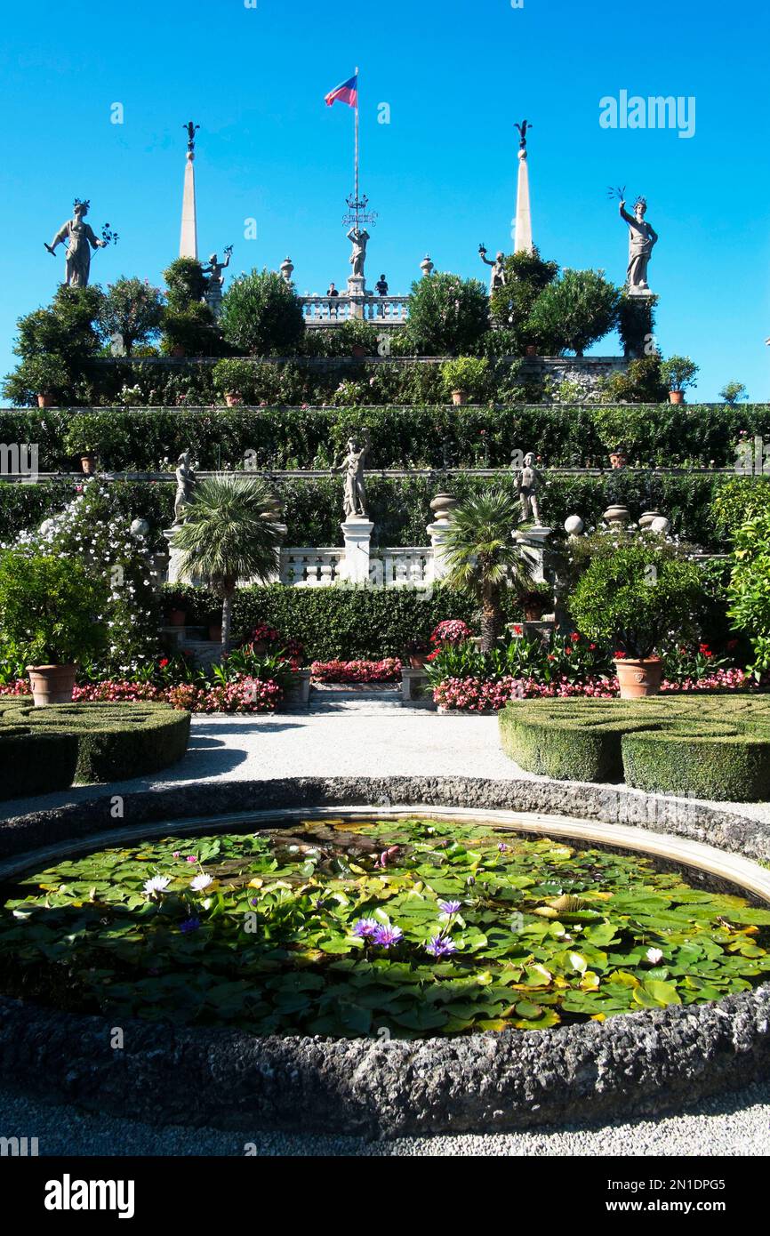 Dans le jardin de Borromée, Isola Bella, les îles Borromées, Lago Maggiore, Piémont, Lacs italiens, Italie, Europe Banque D'Images