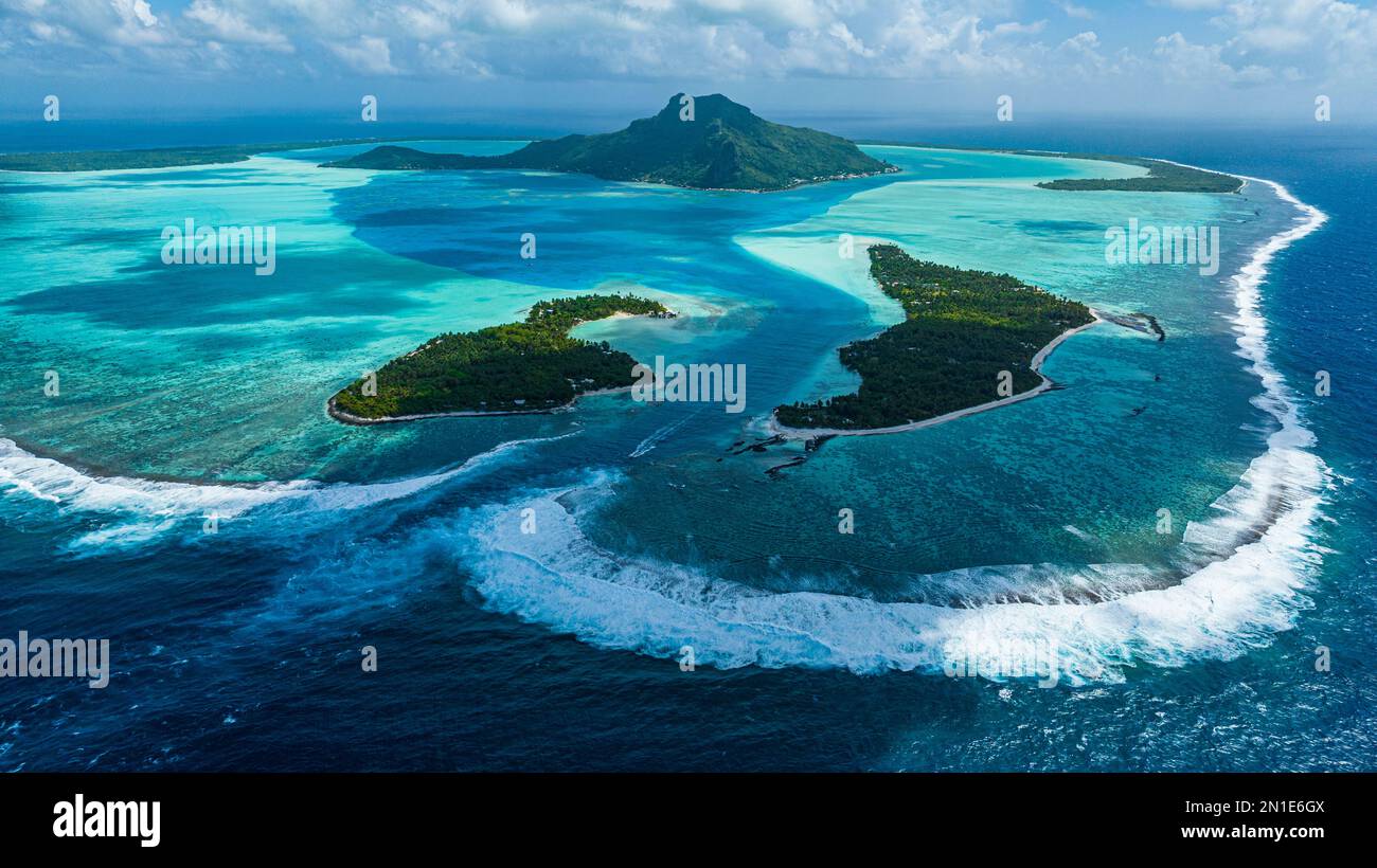 Antenne du lagon de Maupiti, Iles de la Société, Polynésie française, Pacifique Sud, Pacifique Banque D'Images