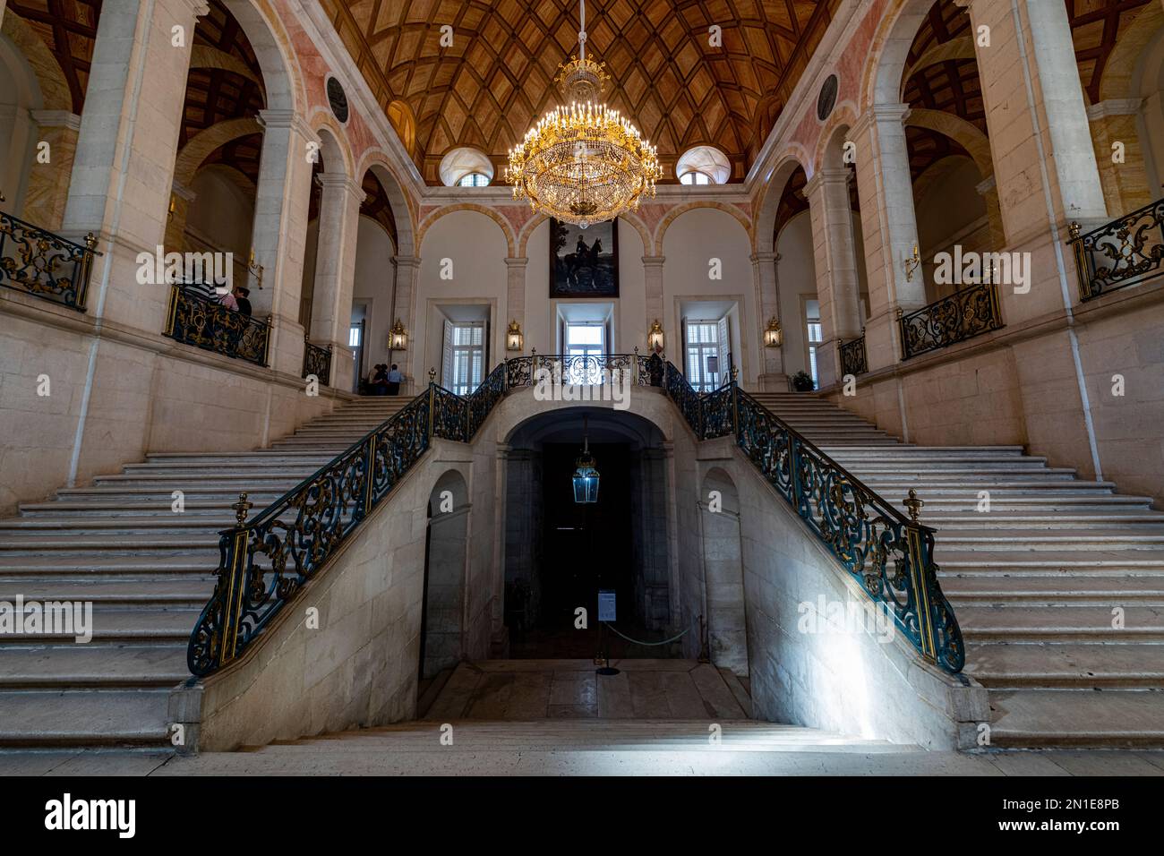 Portail d'entrée du Palais Royal d'Aranjuez, site classé au patrimoine mondial de l'UNESCO, province de Madrid, Espagne, Europe Banque D'Images
