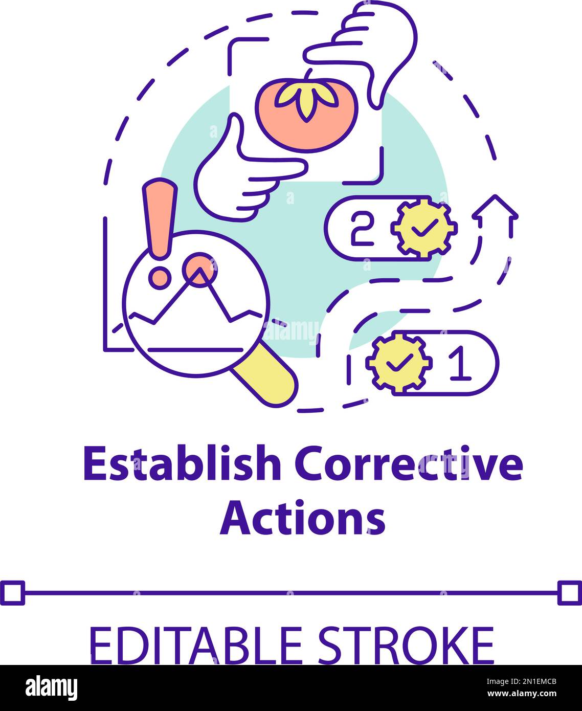 Icône de concept d'actions correctives Illustration de Vecteur