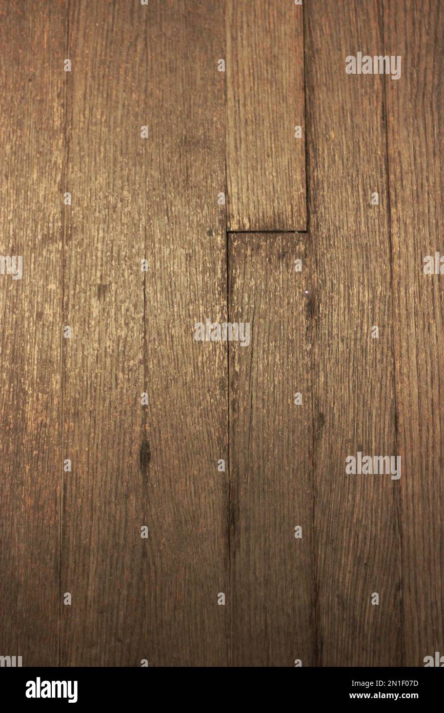 Parquet en bois de chêne usé traditionnel. Banque D'Images