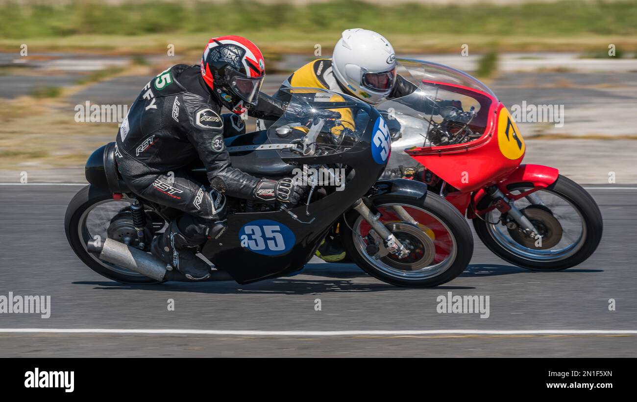 Course de moto classique Banque D'Images