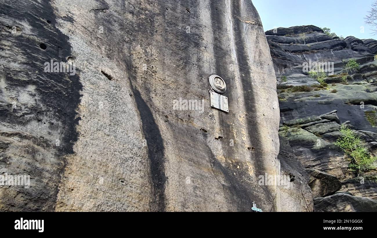 Les montagnes de grès de l'Elbe sont un massif de grès sur les sommets supérieurs de l'Elbe en Allemagne. Europe Banque D'Images