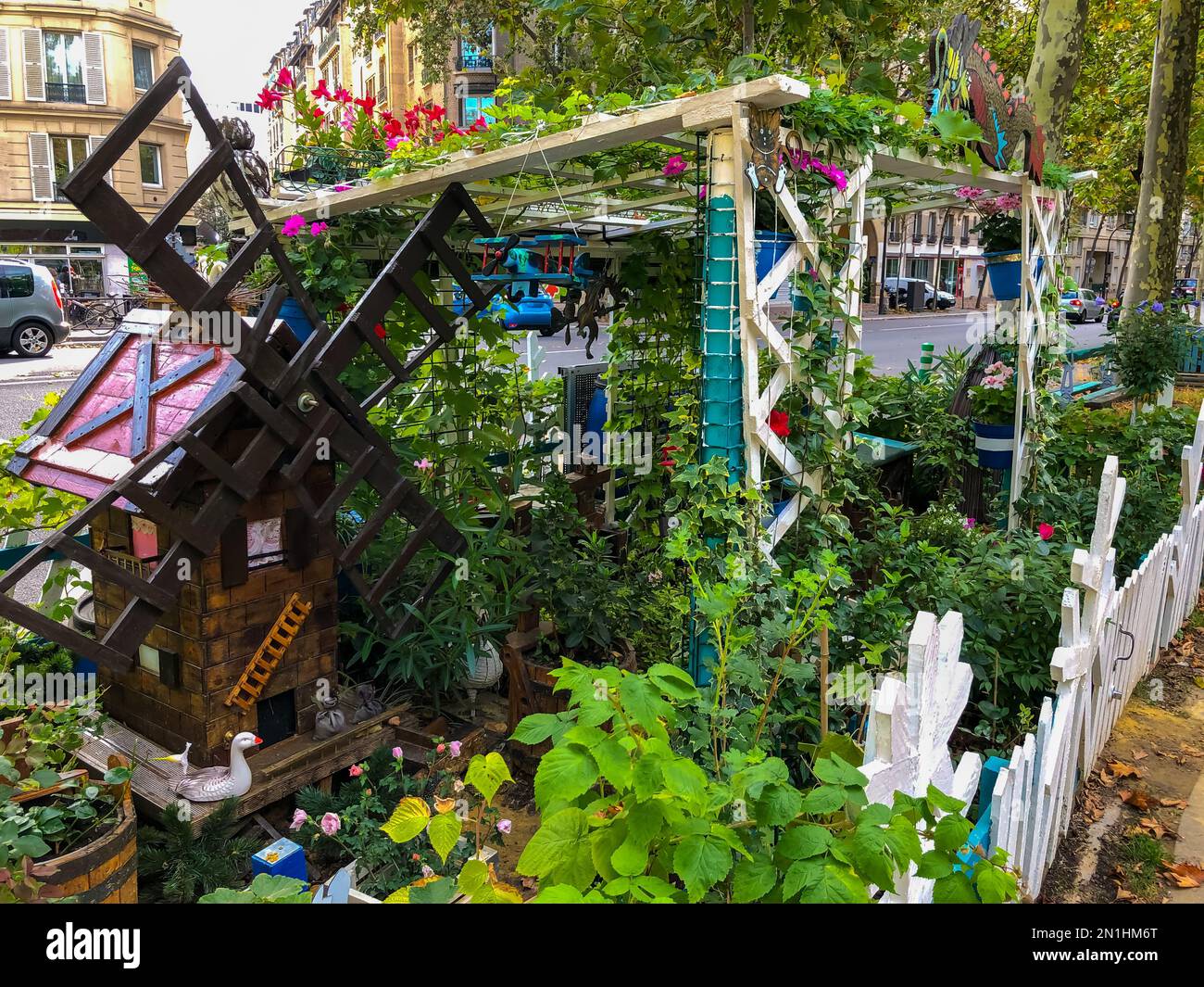 Paris, France, jardins communautaires français sur scène de rue dans le 12ème arrondissement Banque D'Images