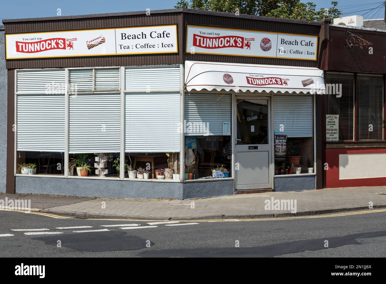 Beach Cafe, Troon, South Ayrshire, Écosse, Royaume-Uni, Europe. Ce café est fermé en permanence Banque D'Images