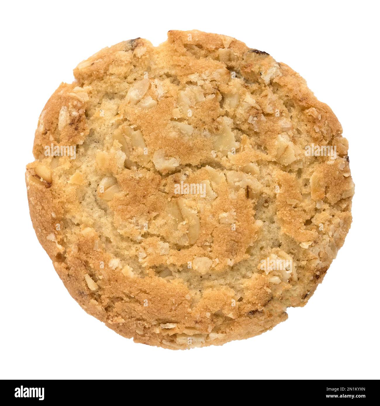 Biscuits d'avoine isolés sur fond blanc. Banque D'Images