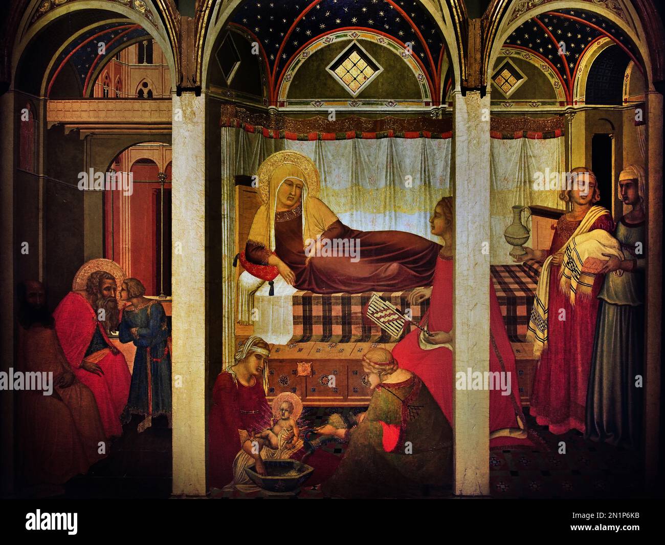 Nativité de la Vierge par le peintre italien ancien médiéval Pietro