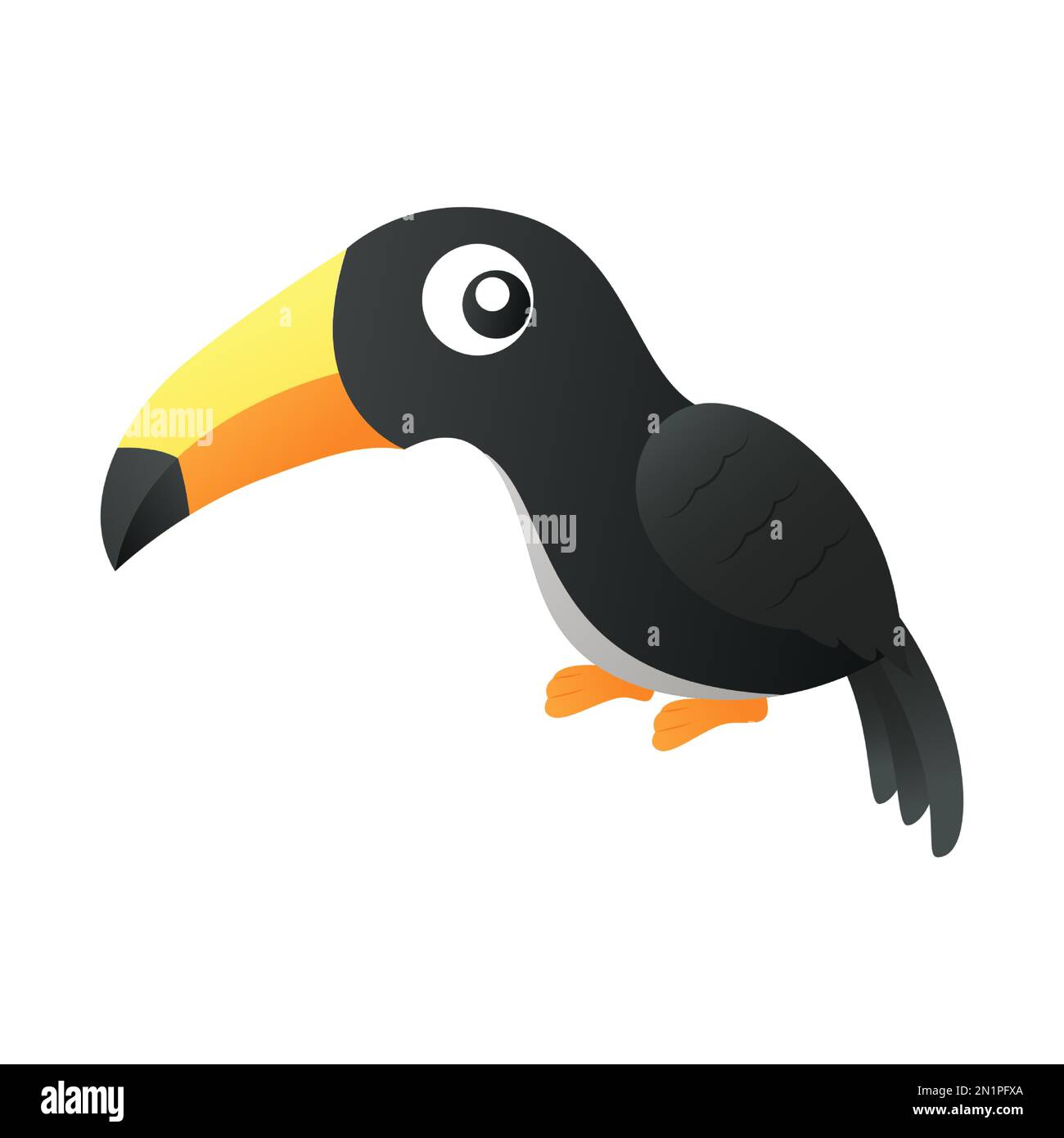Toucan oiseau . Joli vecteur de dessin animé isolé . Illustration de Vecteur