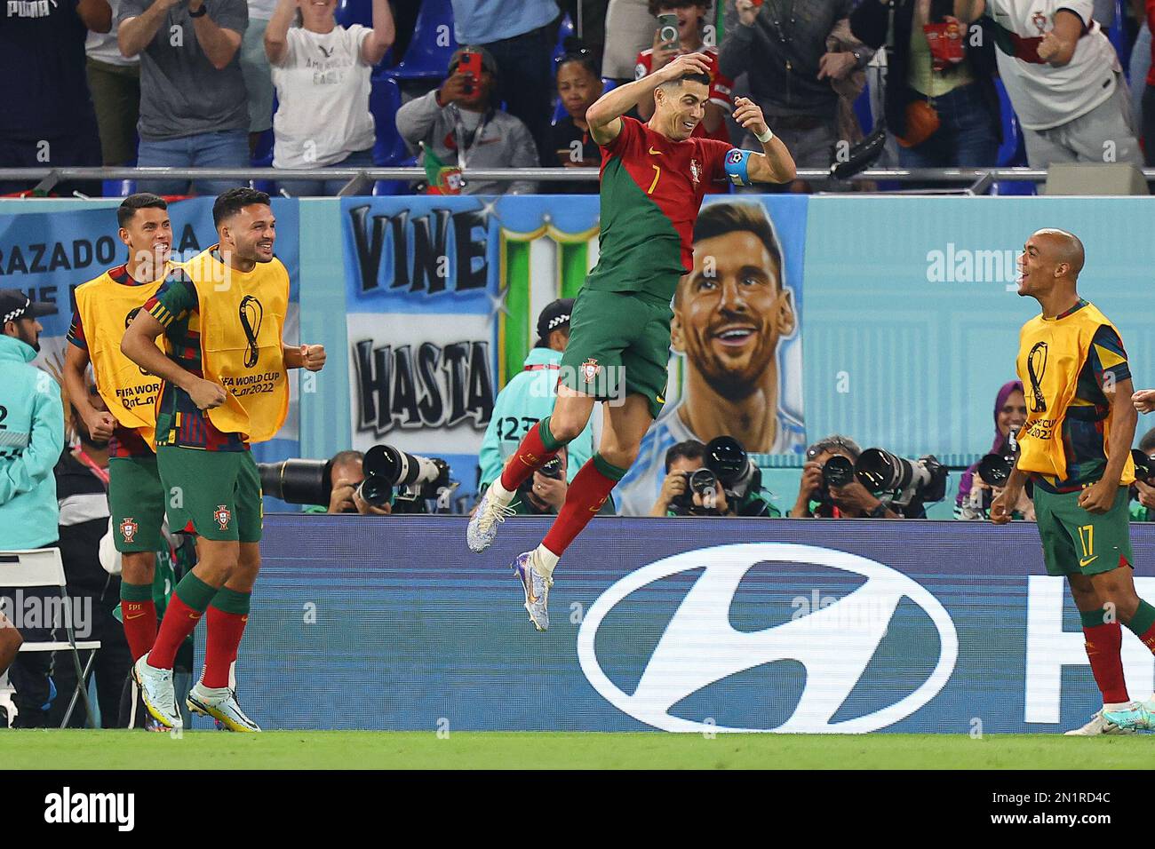 DOHA, QATAR - NOVEMBRE 24 : Cristiano Ronaldo lors de la coupe du monde de la FIFA, Qatar 2022, match du Groupe H entre le Portugal et le Ghana au stade 974 sur 24 novembre 2022 à Doha, Qatar. (Photo par MB Media) Banque D'Images