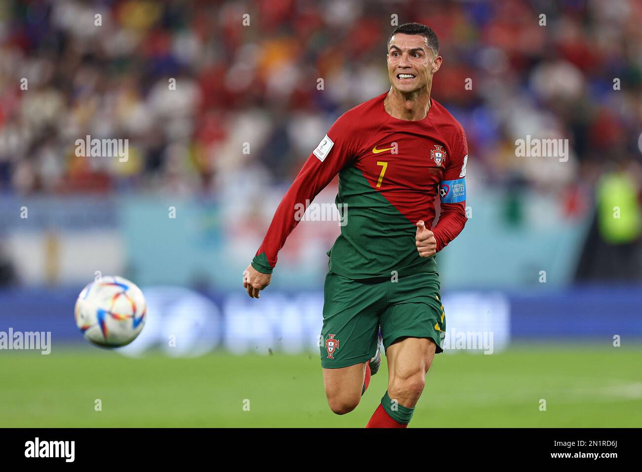 DOHA, QATAR - NOVEMBRE 24 : Cristiano Ronaldo lors de la coupe du monde de la FIFA, Qatar 2022, match du Groupe H entre le Portugal et le Ghana au stade 974 sur 24 novembre 2022 à Doha, Qatar. (Photo par MB Media) Banque D'Images