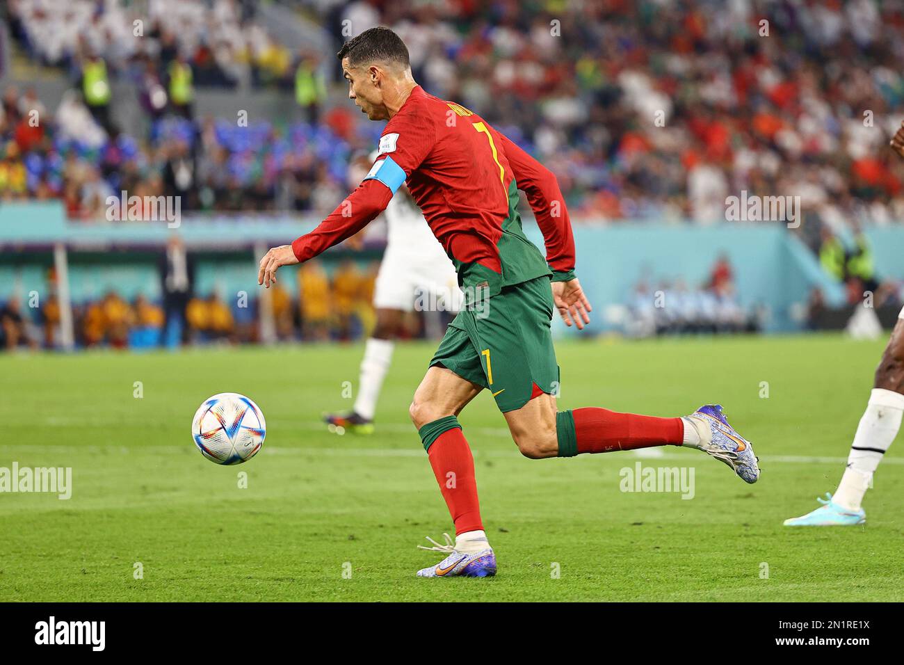 DOHA, QATAR - NOVEMBRE 24 : Cristiano Ronaldo lors de la coupe du monde de la FIFA, Qatar 2022, match du Groupe H entre le Portugal et le Ghana au stade 974 sur 24 novembre 2022 à Doha, Qatar. (Photo par MB Media) Banque D'Images