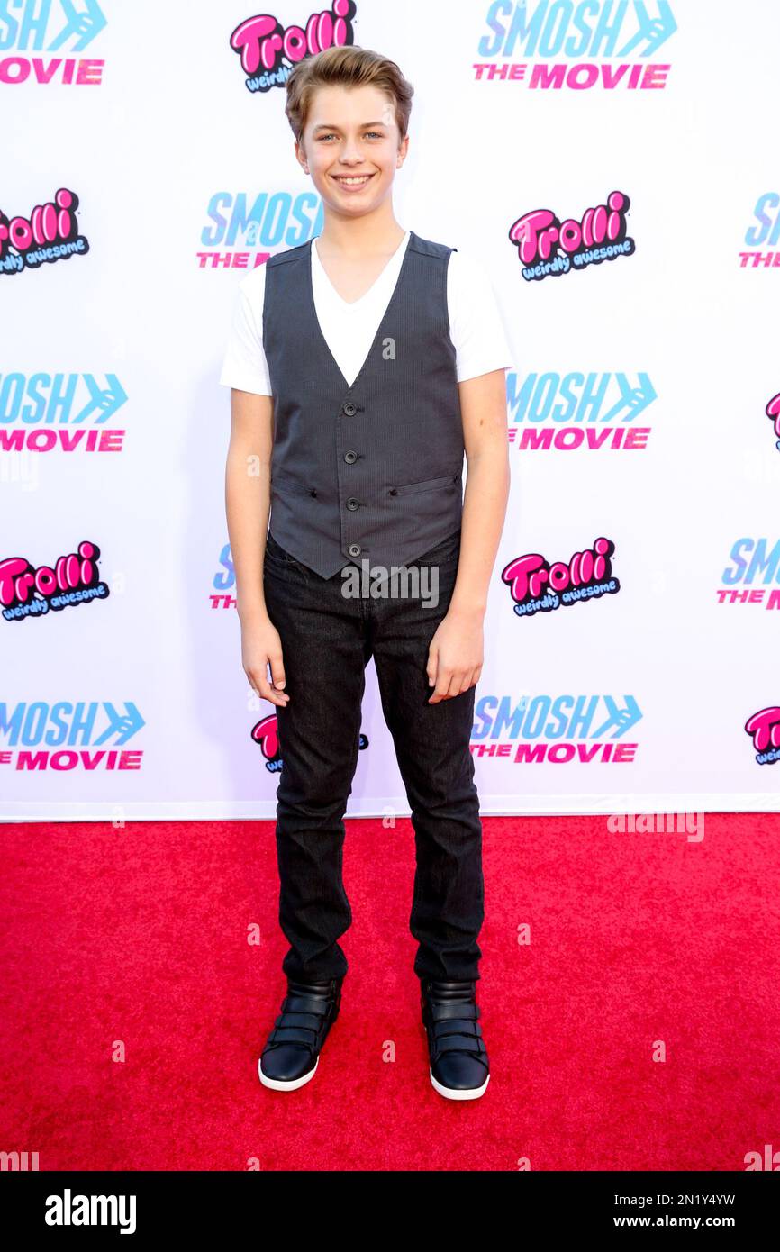 Jacob Hopkins arrives at the LA Premiere of "Smosh: The Movie" at Westwood Village Theatre on Wednesday, July 22, 2015, in Los Angeles. (Photo by Rich Fury/Invision/AP) Banque D'Images