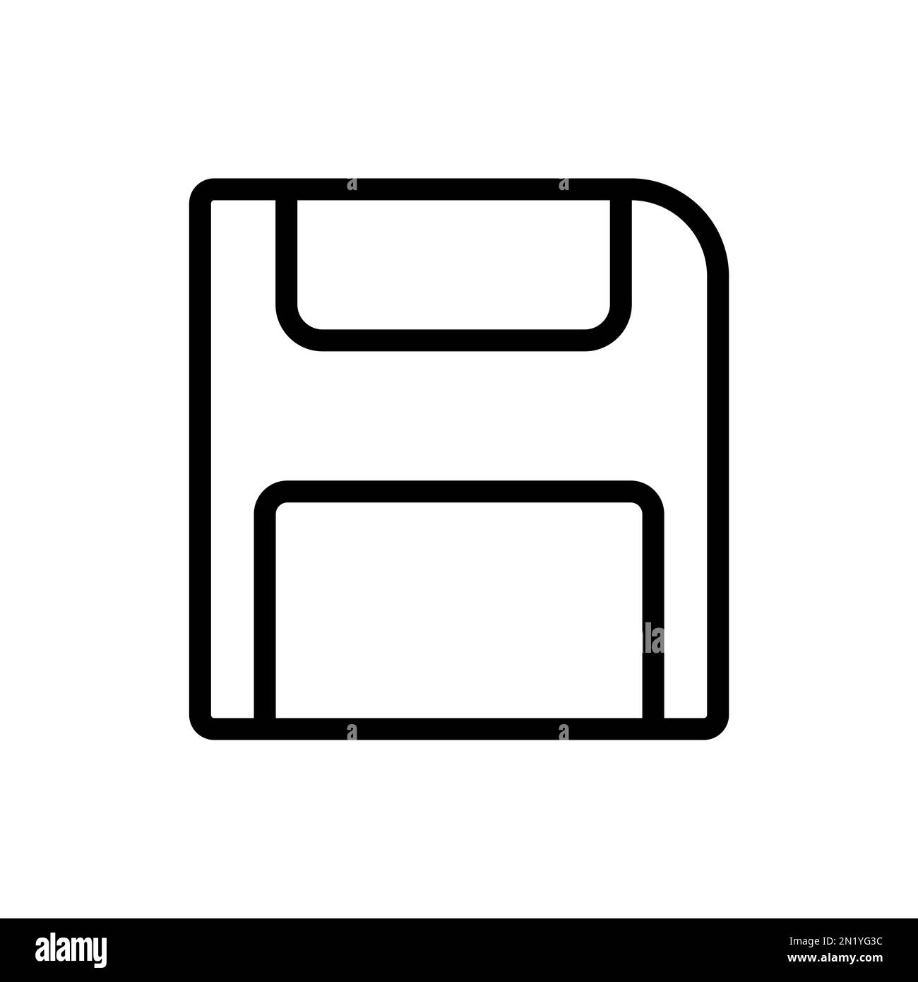 Ligne d'icône de disquette rétro isolée sur fond blanc. Icône fine et plate noire sur un style moderne. Symbole linéaire et contour modifiable. Simple et pix Illustration de Vecteur