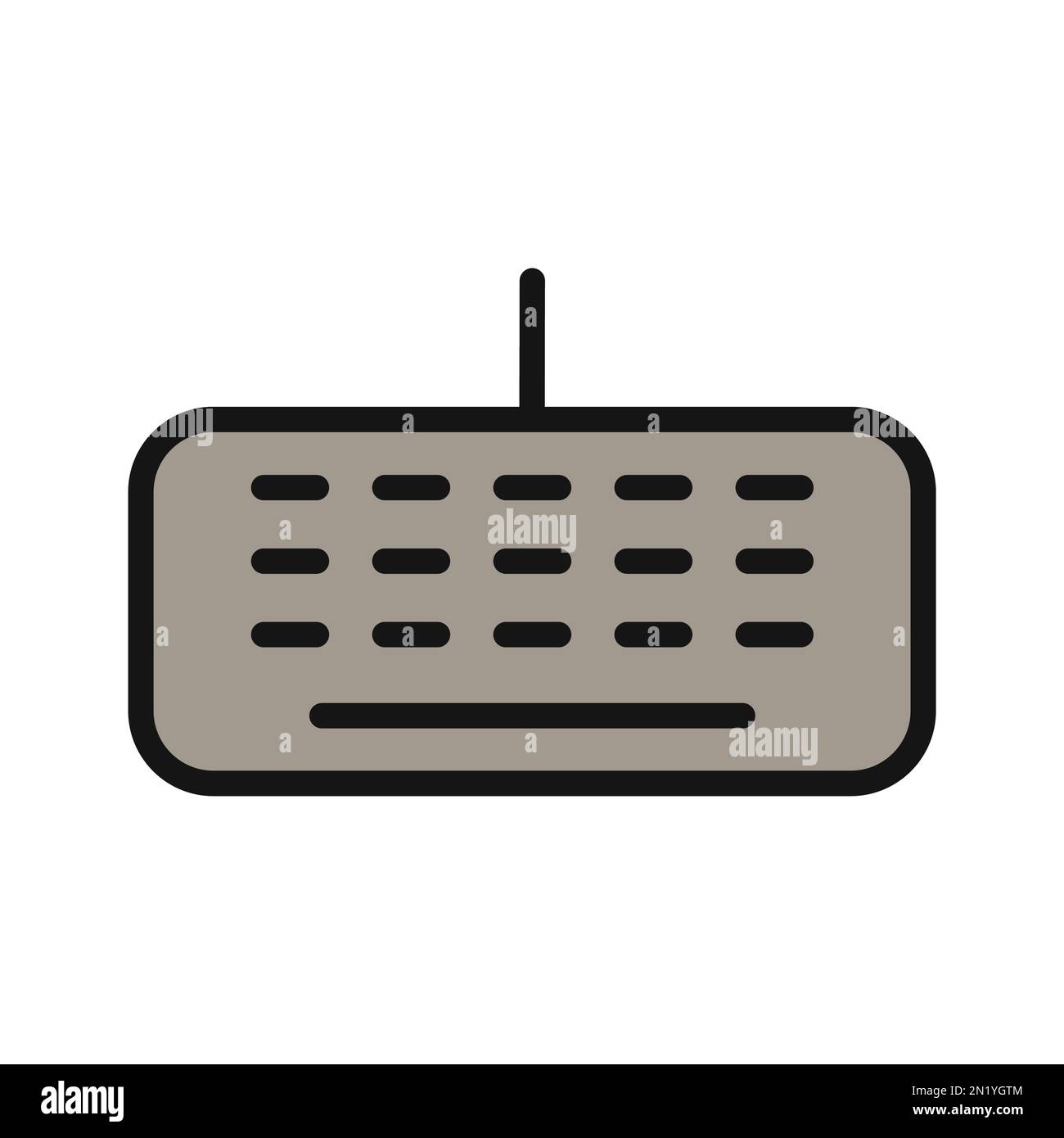 Icône de ligne de clavier isolée sur fond blanc. Icône fine et plate noire sur un style moderne. Symbole linéaire et contour modifiable. Simple et pixel par Illustration de Vecteur