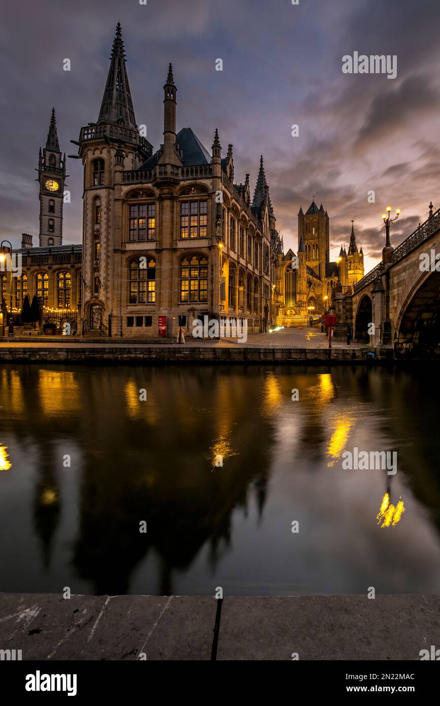 ST. Cathédrale Nicolas, Gand, Belgique Banque D'Images