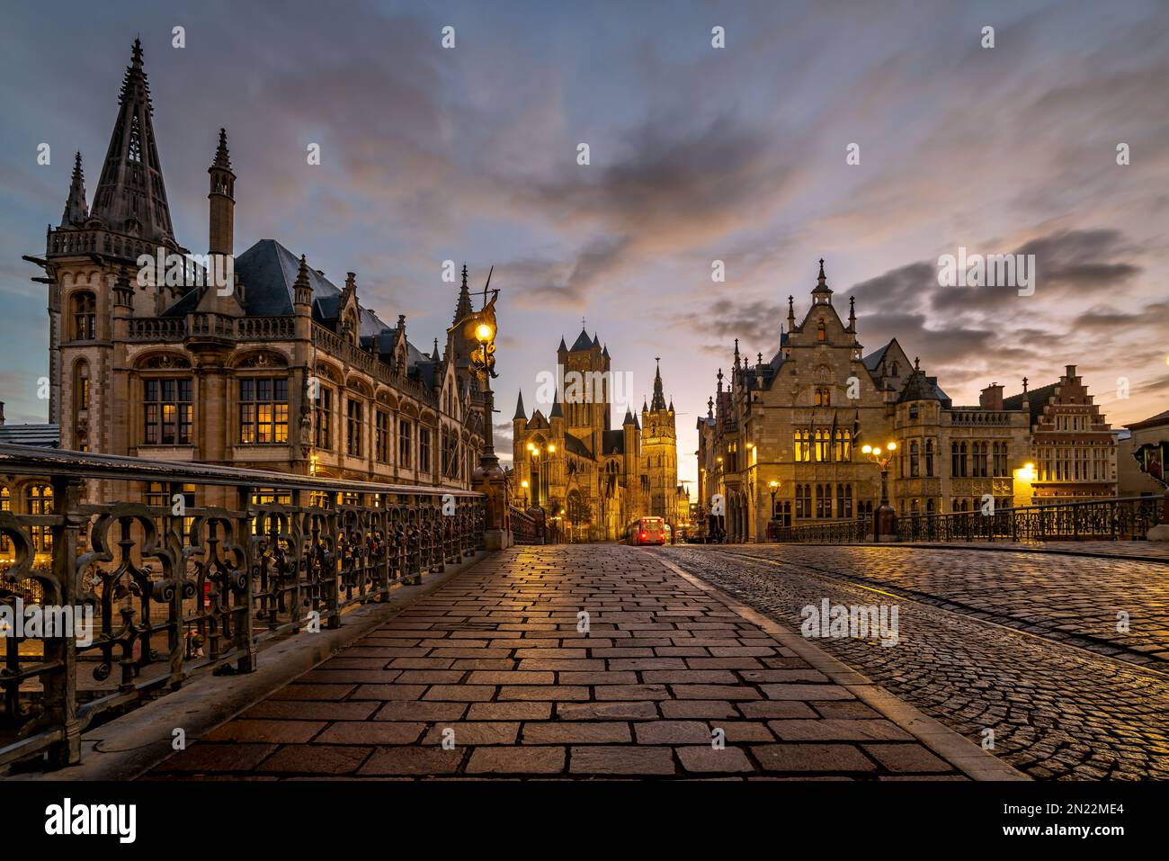 ST. Cathédrale Nicolas, Gand, Belgique Banque D'Images