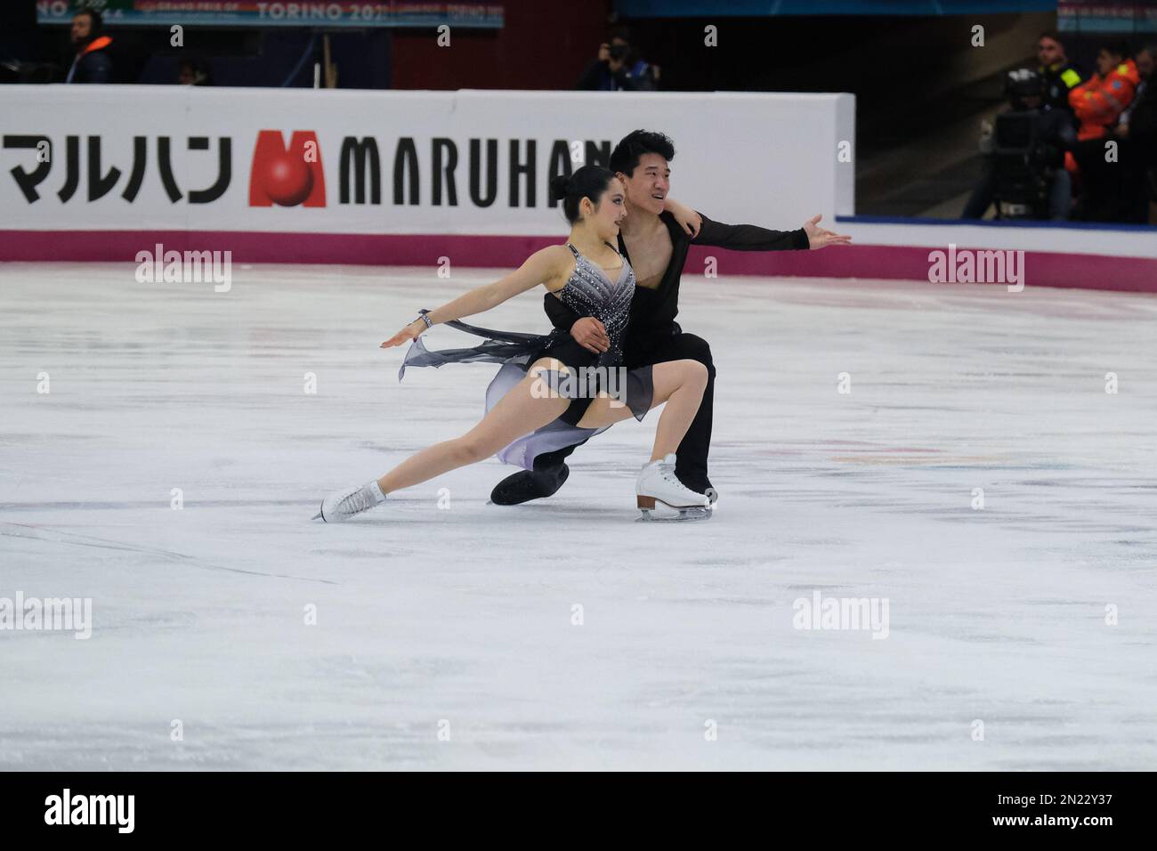 Hannah Lim et Ye Quan (KOR) se déroulent pendant la Junior Ice Dance - Free Dance de la finale du Grand Prix de patinage artistique de l'UIP à Palavela. Banque D'Images