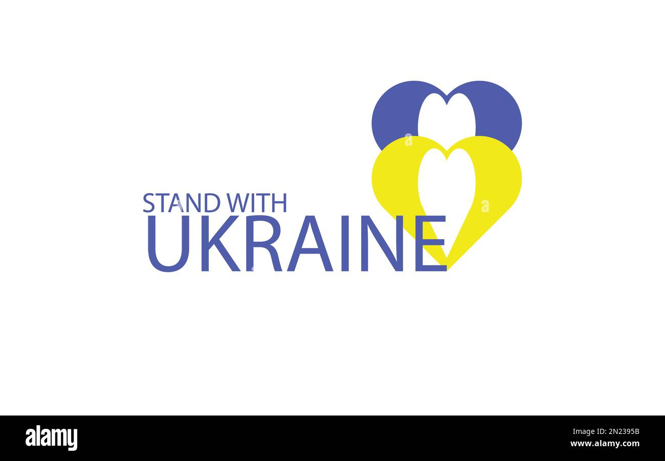 Nous sommes debout avec l'Ukraine. conception graphique vectorielle. Arrêter la guerre en Ukraine. Illustration de Vecteur