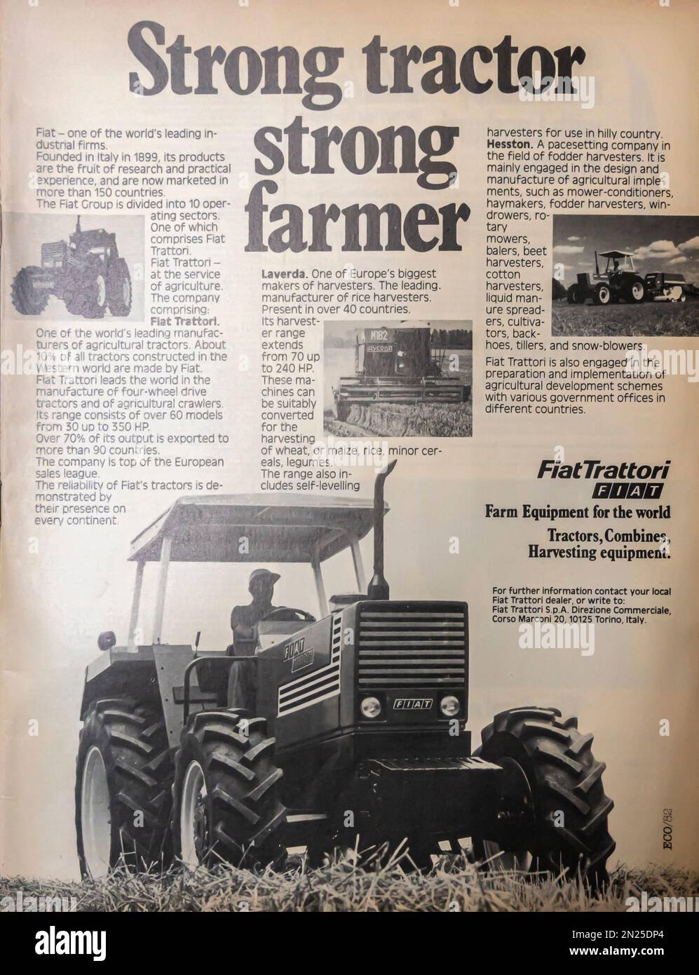 Publicité sur les tracteurs FIAT Trattori dans un magazine 2003 Banque D'Images