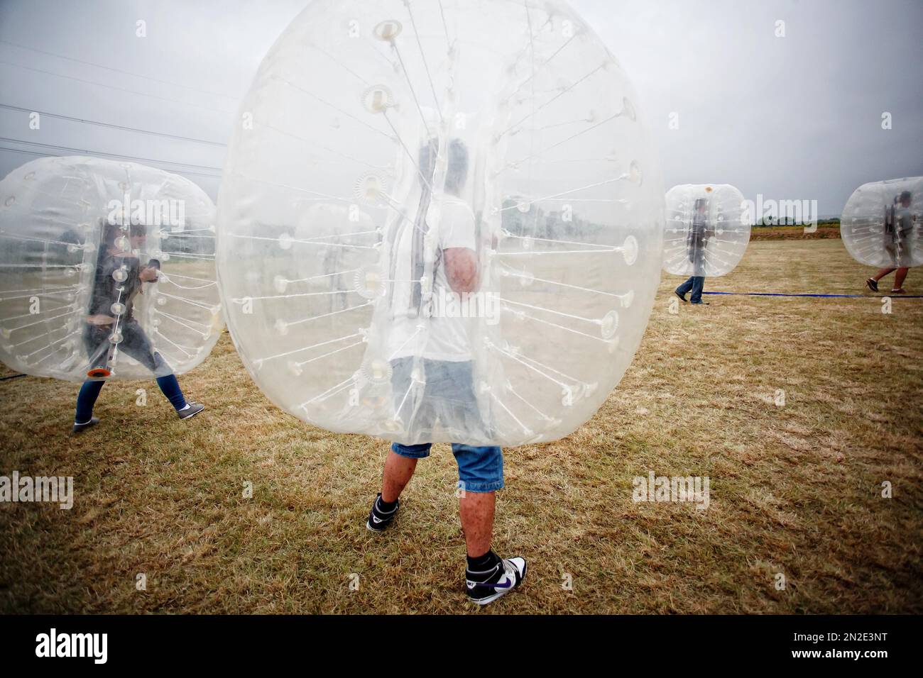 Bubble football, jeu, terrain de jeu, podkarpackie, Pologne Banque D'Images