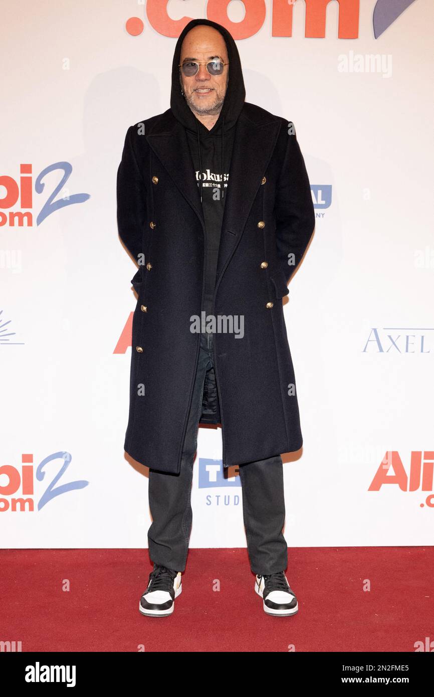 Paris, France. 07/02/2023, Pascal Obispo participe à la première de Alibi.com 2 au Grand Rex, sur 06 février 2023 à Paris, France. Photo de David Niviere/ABACAPRESS.COM Banque D'Images