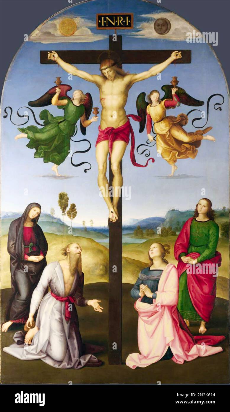 CRUCIFIXION DU CHRIST par Raphaël (1483-1520) Banque D'Images