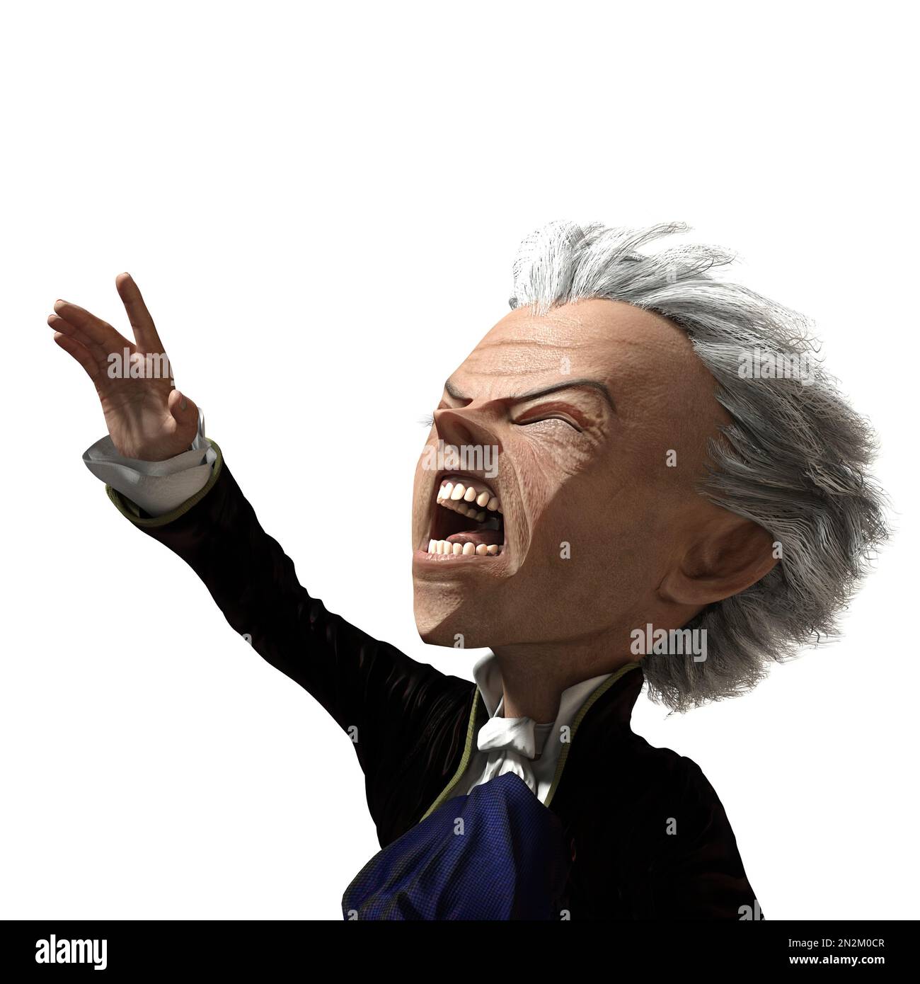 3D-illustration d'un dessin animé mignon et drôle earl vampire avec un visage très angulaire Banque D'Images