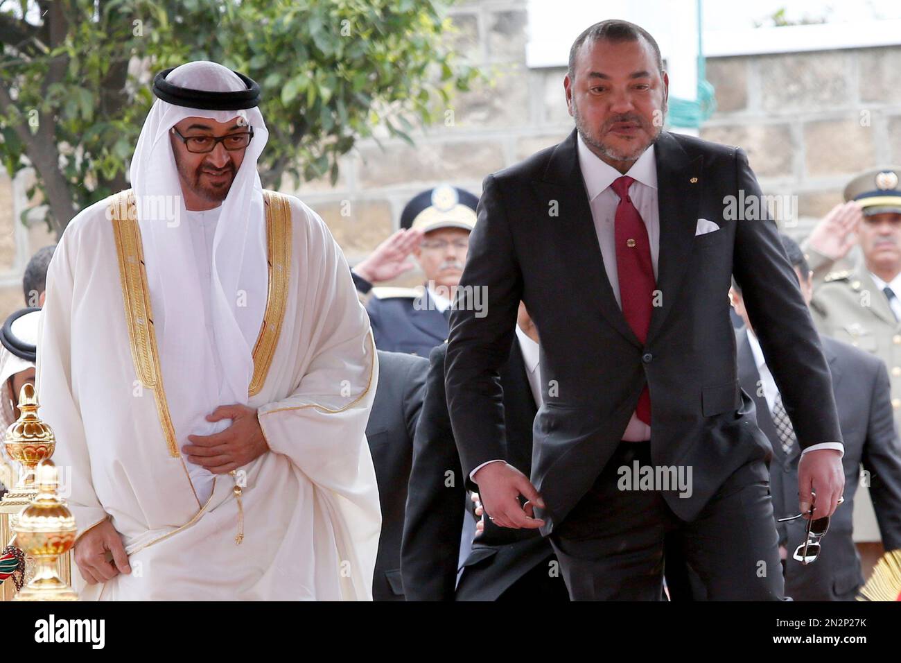 Abu Dhabi crown prince Sheikh Mohammed bin Zayed Al Nahyan left, and