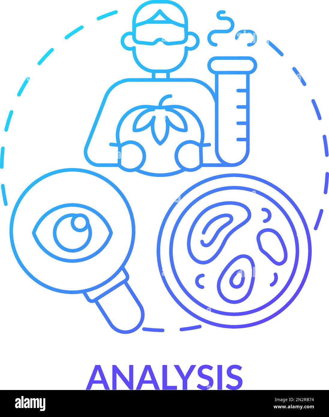 Icône de concept de gradient bleu d'analyse Illustration de Vecteur