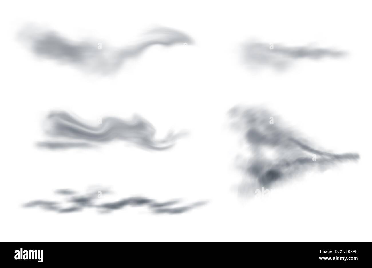 Rafales de vent sur fond blanc, illustration. Conditions météorologiques Banque D'Images