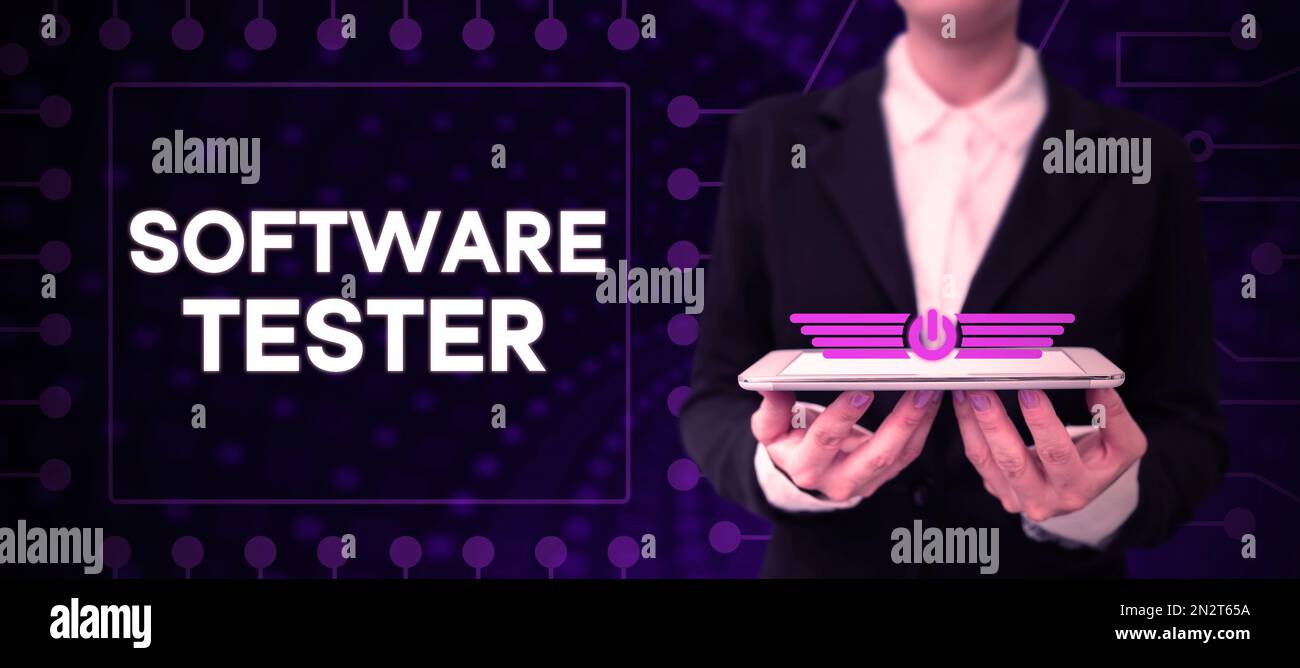 Testeur de logiciel de texte d'écriture manuscrite, approche commerciale mise en œuvre pour protéger les logiciels contre les attaques malveillantes Banque D'Images